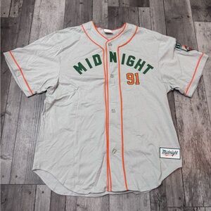 Midnight Organic Jersey Men's XL Gray Larry June Baseball Citrus League Patch